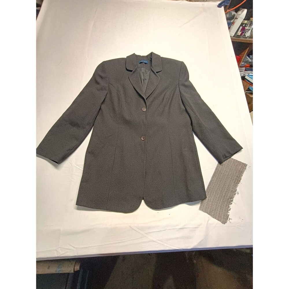 Karen Scott Women's Vintage Charcoal Gray Two-Button Blazer Size 12